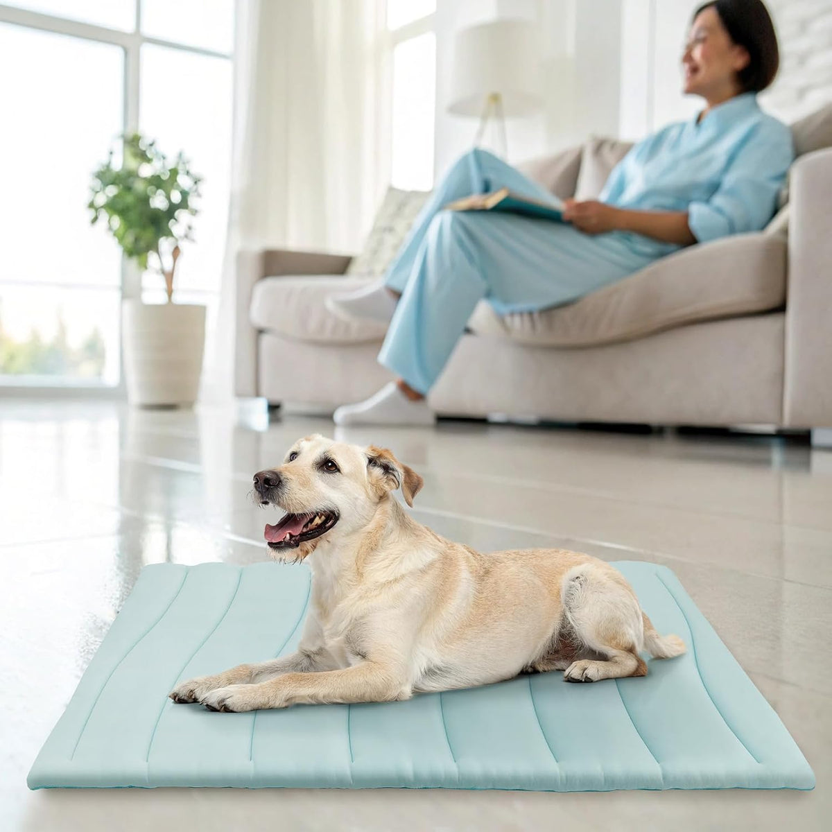 SCENEREAL Dog Cooling Mat for Crate, Thicken Self-Cooling Dog Pad Reversible (Cool & Warm), 36"X23" Pet Cool Bed for M Large XL Dogs,Kennel Sofa Mats Machine Washable, Durable Non-Toxic Gel, Outdoor