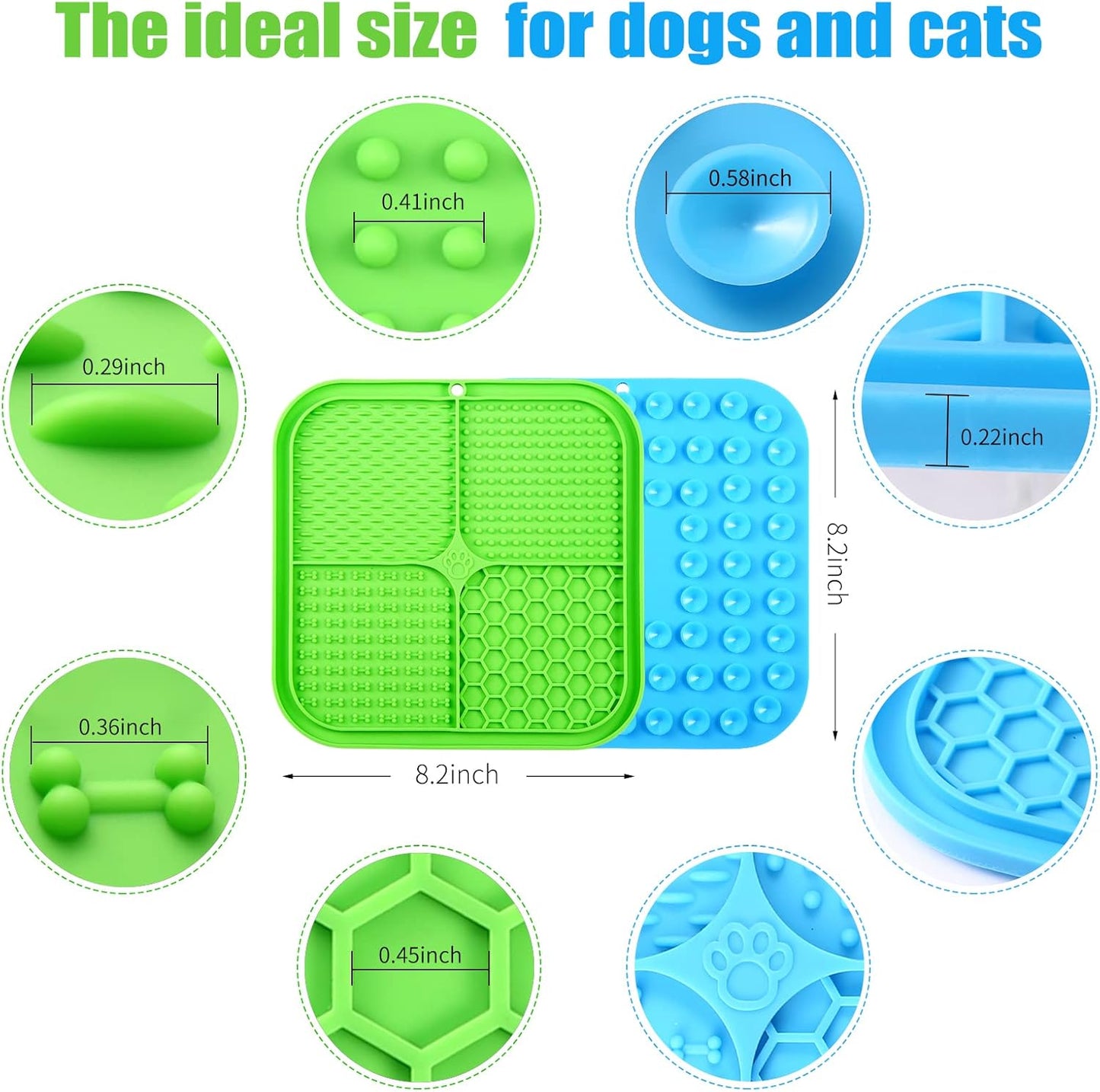 Honomastry Lick Mat for Dogs, Premium Lick Pad with Suction Cups for Dog Anxiety Relief, Slow Feeder Dog Bowls, Bathing, Grooming and Training.