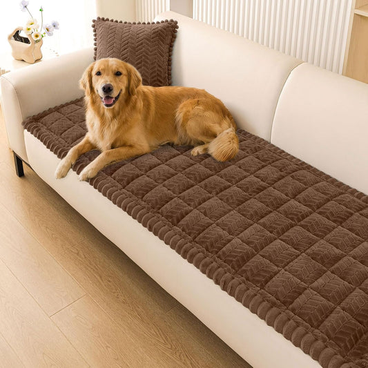 Smiry Couch Cover for Dogs, Non Slip Fuzzy Pet Sofa Covers Washable