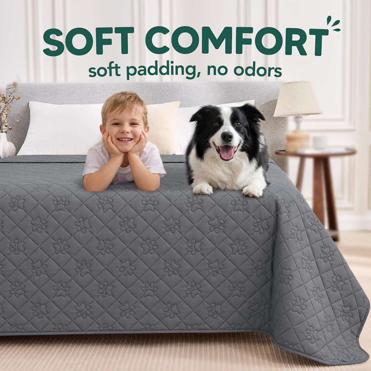 PAWFINITY Waterproof Bed Cover for Dogs, Pet Blanket for Mattress Washable