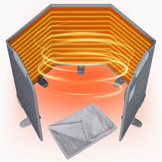 Under Desk Heater for Office, Foldable under Desk Foot Warmer with 12H Timer & 8 Heat Levels, Portable Space Heater for Leg, Foot and Ankle, Safe & Quiet Anti-Tilt Surrounding Panel Heater, Dark Grey