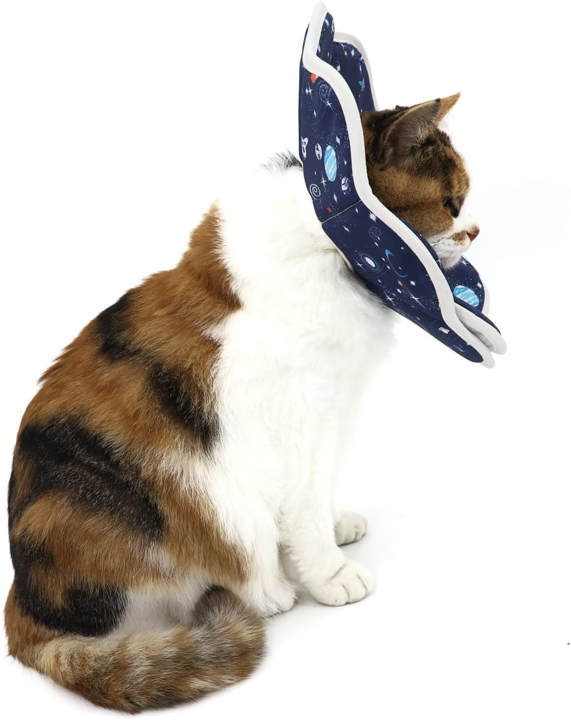 Soft Cat Cone, Adjustable Recovery Collar after Surgery to Prevent Licking Wound, Protective Cat Neck Cone, Comfortable Pet Elizabethan Collar for Cats Kittens and Puppies (S)