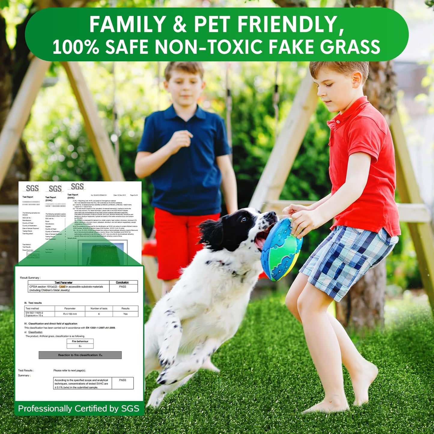 XLX TURF Artificial Grass Outdoor Runner Rug 3'X10' Waterproof Grass Carpet | Fake Grass with Drainage, Low Pile Turf for Balcony Pools Porch Patio Dogs Kids Playground, Pets Friendly, UV Resistant