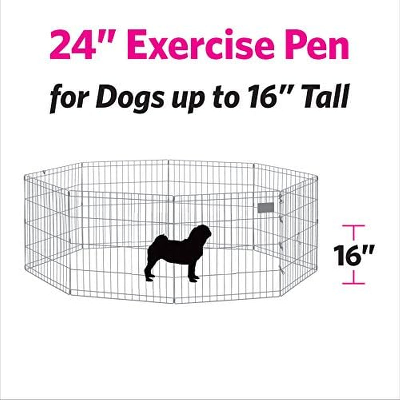 New World by Midwest Homes for Pets 24-Inch Exercise Pen, for Indoor and Outdoor Use, 16 Sq Feet of Play, Folding Dog Pen, No Door Design for Maximum Security, Easy to Set Up, Foldable Pet Playpen