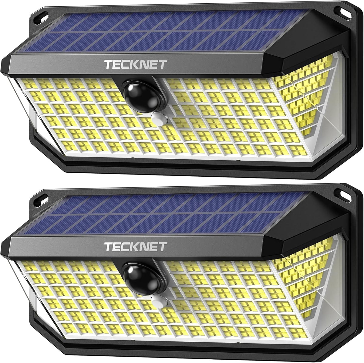 TECKNET 416 LED Solar Lights Outdoor Motion Sensor Waterproof 4200Lm,2 Pack