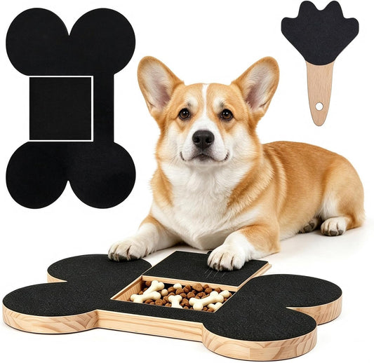 Dog Nail Scratch Board with Treat Drawer Stress Free Dog Nail Filing Pad