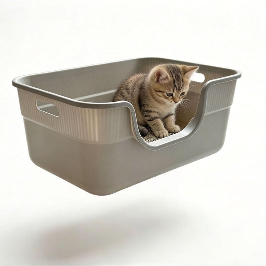 Large Cat Litter Box with High Sides for Kittens Senior Cats