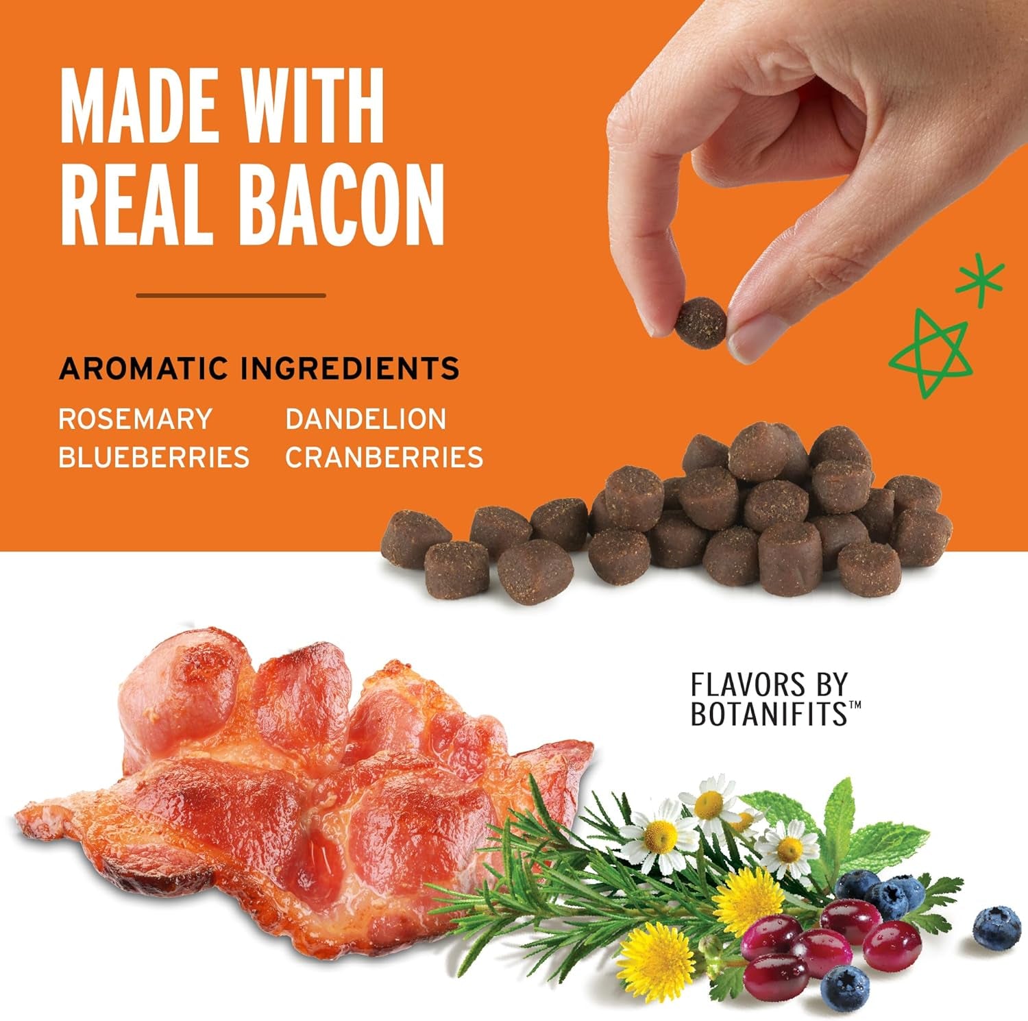 Pet Botanics 20 Oz. Pouch Training Rewards Soft & Chewy, Bacon Flavor, with 500 Treats per Bag, the Choice of Top Trainers