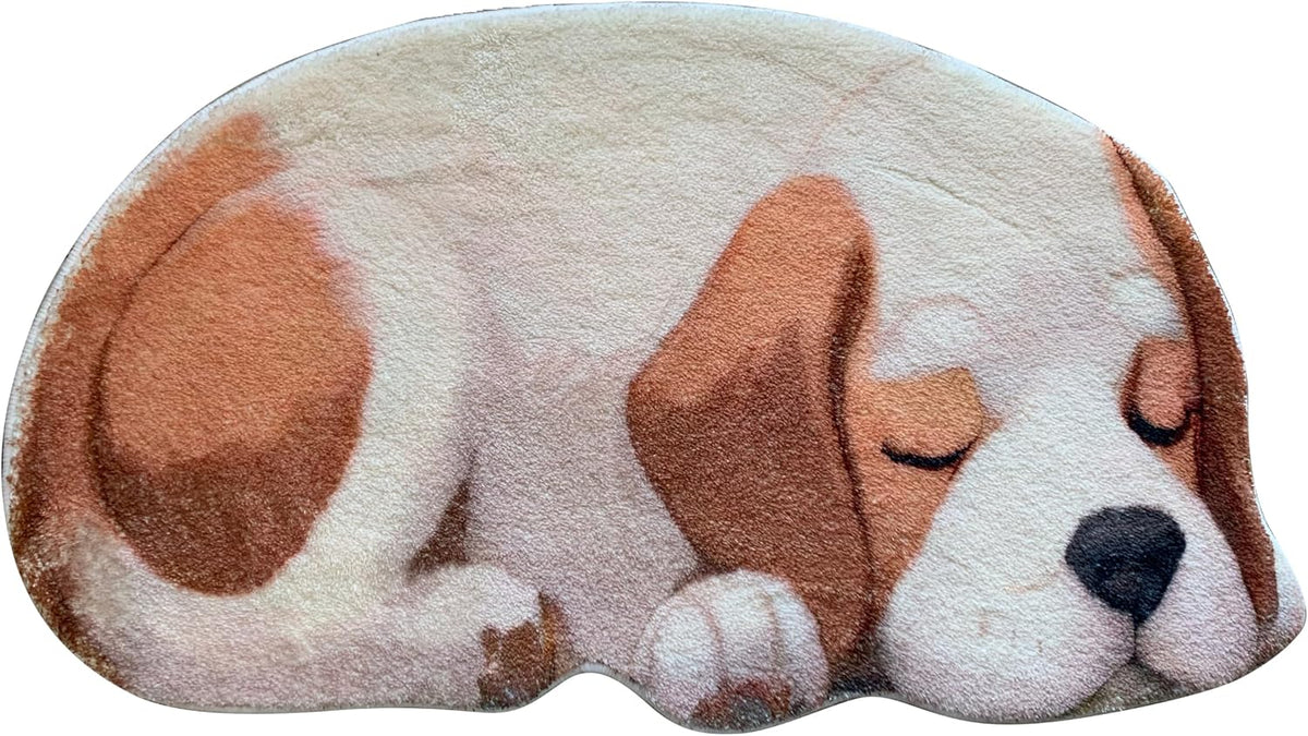 Funny Cute Dog Rug Sleep Dog Shaped Bath Mat Non-Slip Bathroom Rugs Doormat Outdoor Mat with Dog Front Door Mat Soft Plush Floor Mats (Small, Border Collie)