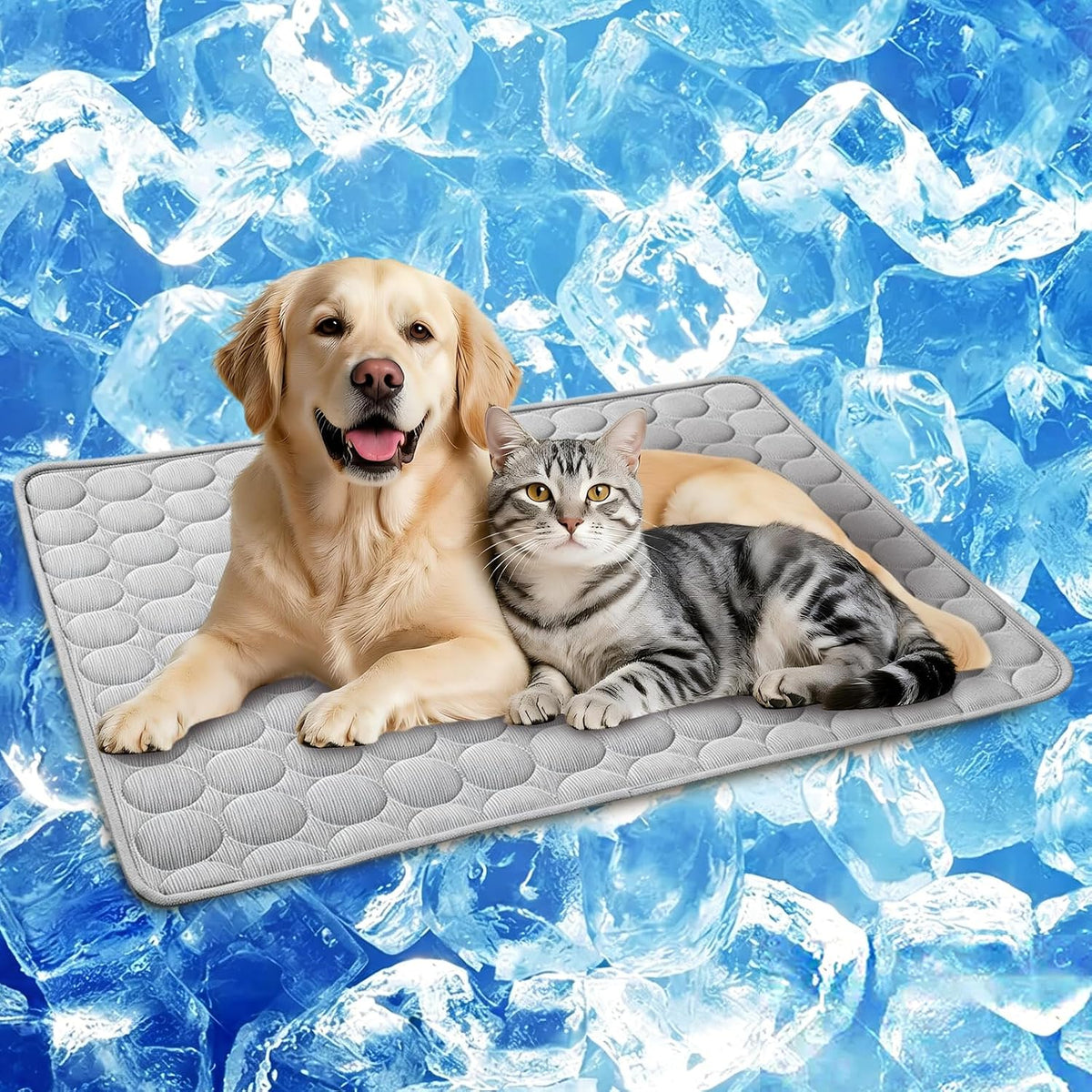 Pet Cooling Mat for Dogs & Cats, Q-Max>0.4 Washable Cooling Pad