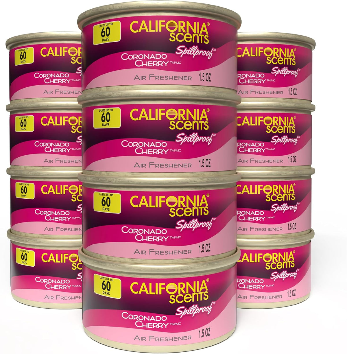 Can Air Freshener by California Scents, Home & Car, Coronado Cherry, 12 Pk
