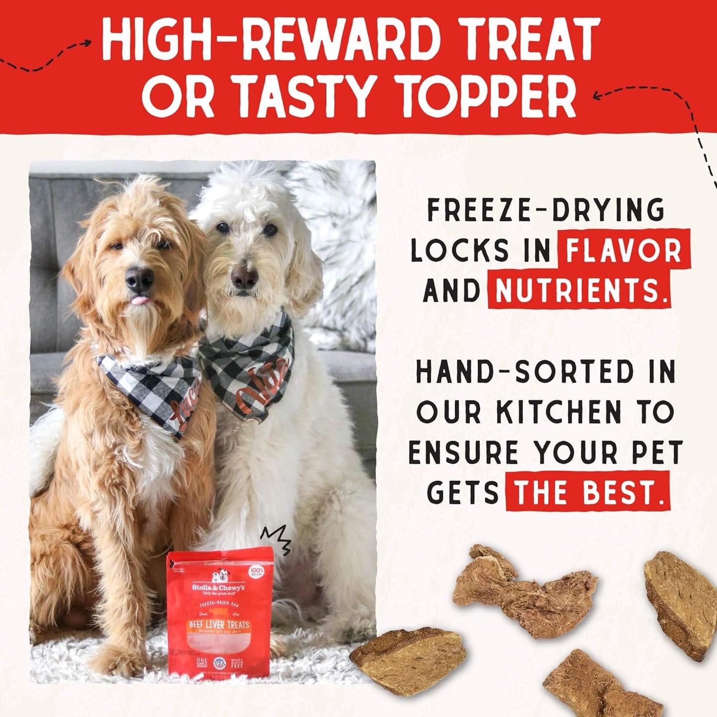 Stella & Chewy'S Freeze-Dried Raw Beef Liver Dog Treats - Single Ingredient, No Additives - Premium Training Treats - Perfect for Picky Eaters - 3Oz Bag
