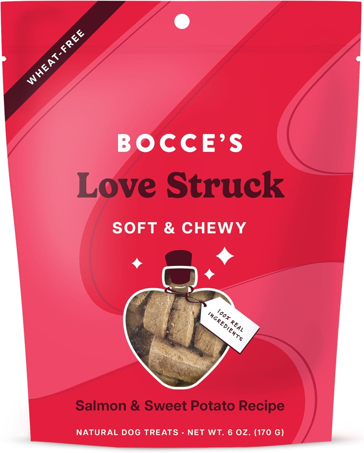 Bocce'S Bakery Love Struck Valentine'S Dog Treats - Wheat-Free, Natural Soft & Chewy Cookies Made with Real Ingredients - Baked in the USA, 6 Oz