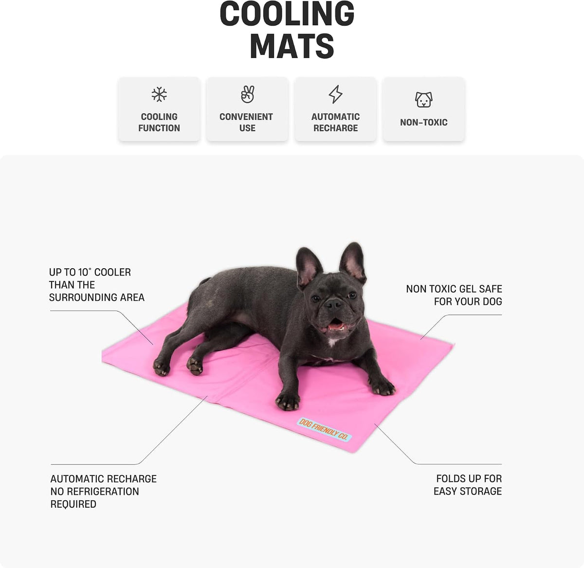 Dog Friendly Co. Dog Cooling Mat for Summer (Small, Sky Blue)