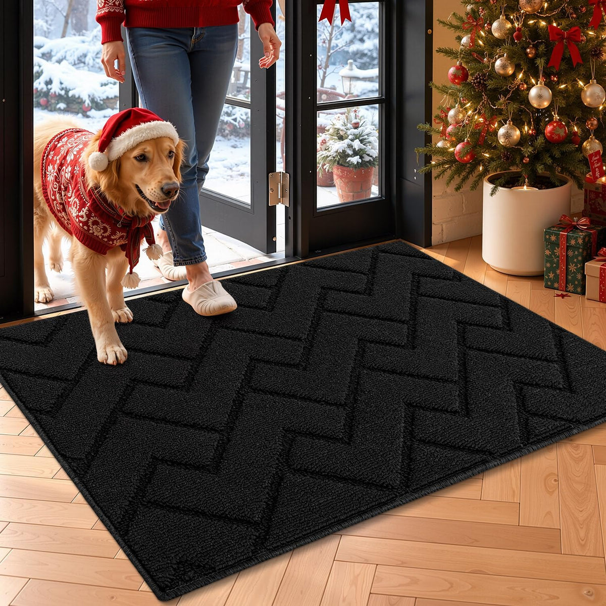 Hicorfe Door Mat Indoor Entrance,Dirt Trapper Door Mat,Non-Slip Welcome Mat
