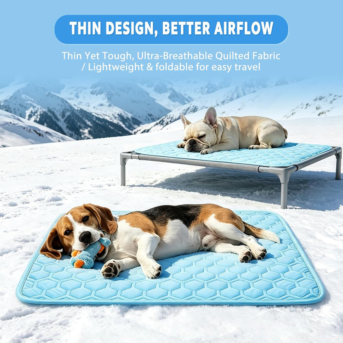 Arc-Chill Dog Cooling Mat, Non-Slip Washable Portable Cool Pad