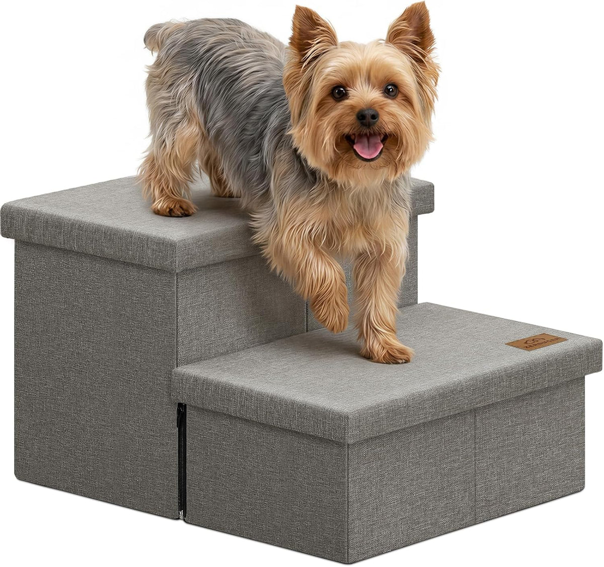 Zerbuger 2 Step Dog Stairs with Storage, 12" High Folding Pet Steps