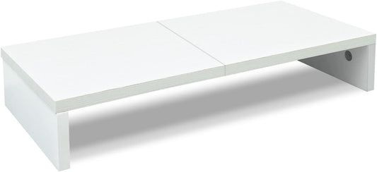 TEAMIX 20 Inch White Monitor Stand Riser, Wood Desktop Computer Stand