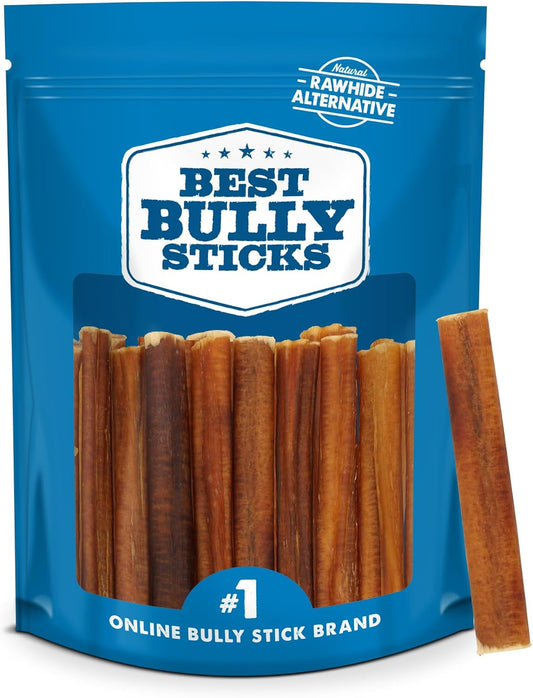 Best Bully Sticks 4 Inch Bully Sticks for Dogs - 8 Oz (Pack of 1) - Natural Grass-Fed Dog Treats Small Breed, Grain and Rawhide-Free, Perfect for Small or Young Canines
