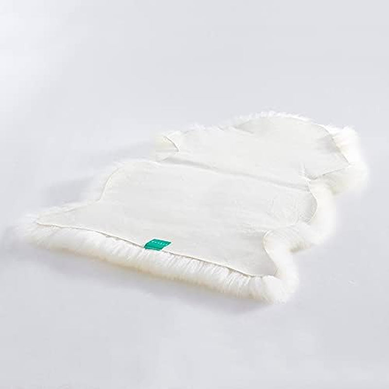 HUAHOO Premium Genuine Sheepskin Rug Real Australia Sheepskin Natural Luxury Fluffy Lambskin Fur Area Rug Seat Covers for Kids Bedroom Sofa Chair Cover Pets Dogs Mat Single Pelt/2'X 3' White/Ivory