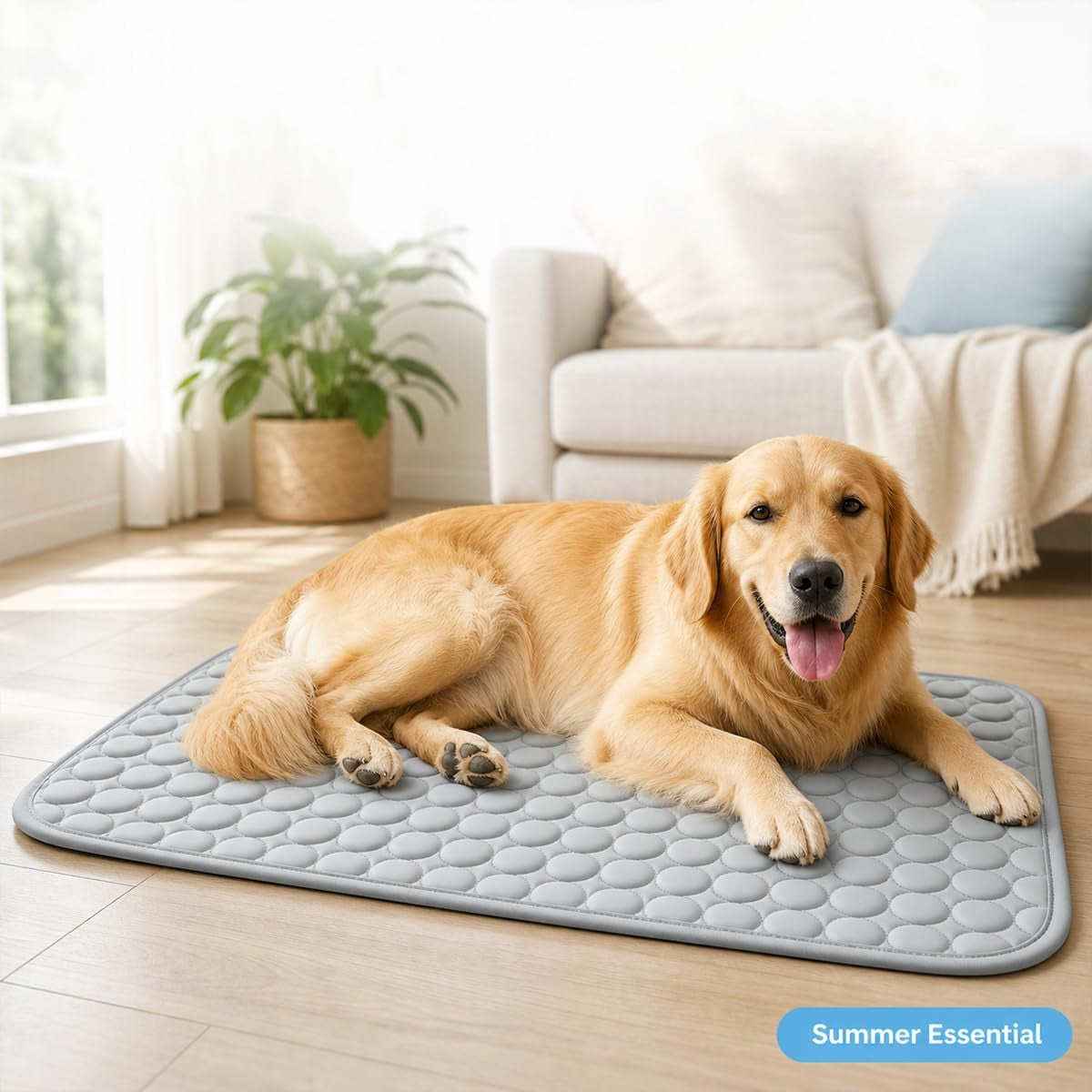 Pawlab Cooling Mat for Dogs, Reusable Pet Cooling Pad, Gray,Medium