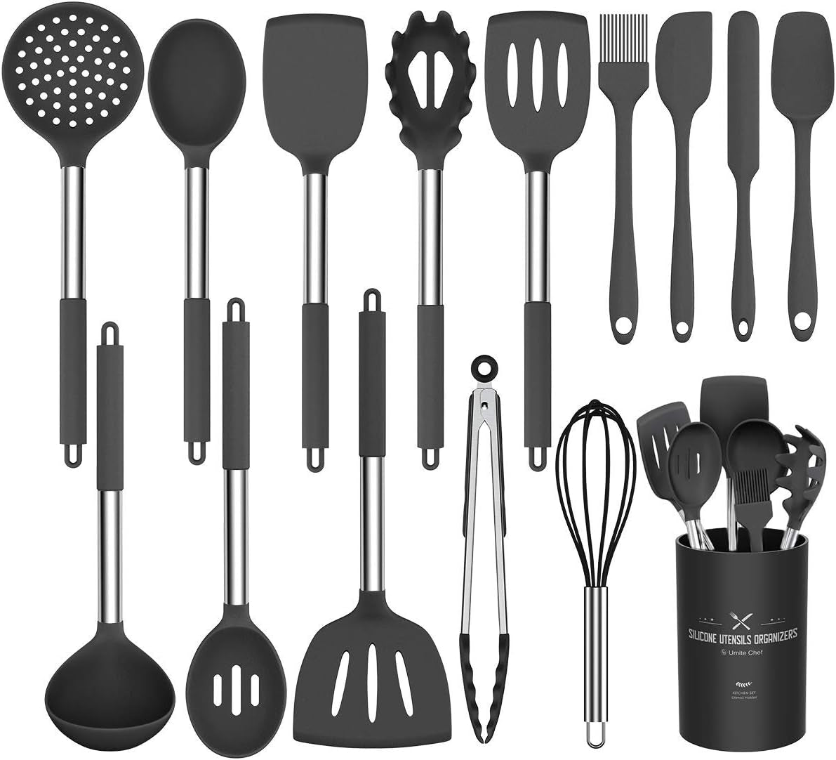 Umite Chef Kitchen Utensil Set, 15Pcs Silicone Cooking Utensils