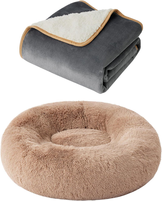 Bedsure Waterproof Dog Blankets and Calming Medium Dog Bed