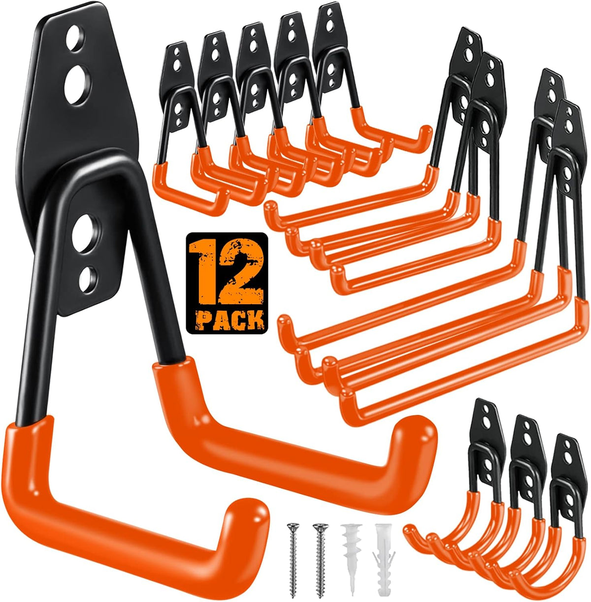HUPBIPY 12 Pack Garage Hooks Heavy Duty, Wall Mount Ladder Hooks
