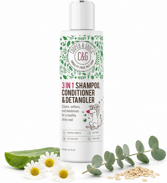 Cooper and Gracie 3 in 1 Dog Shampoo, Conditioner and Detangler