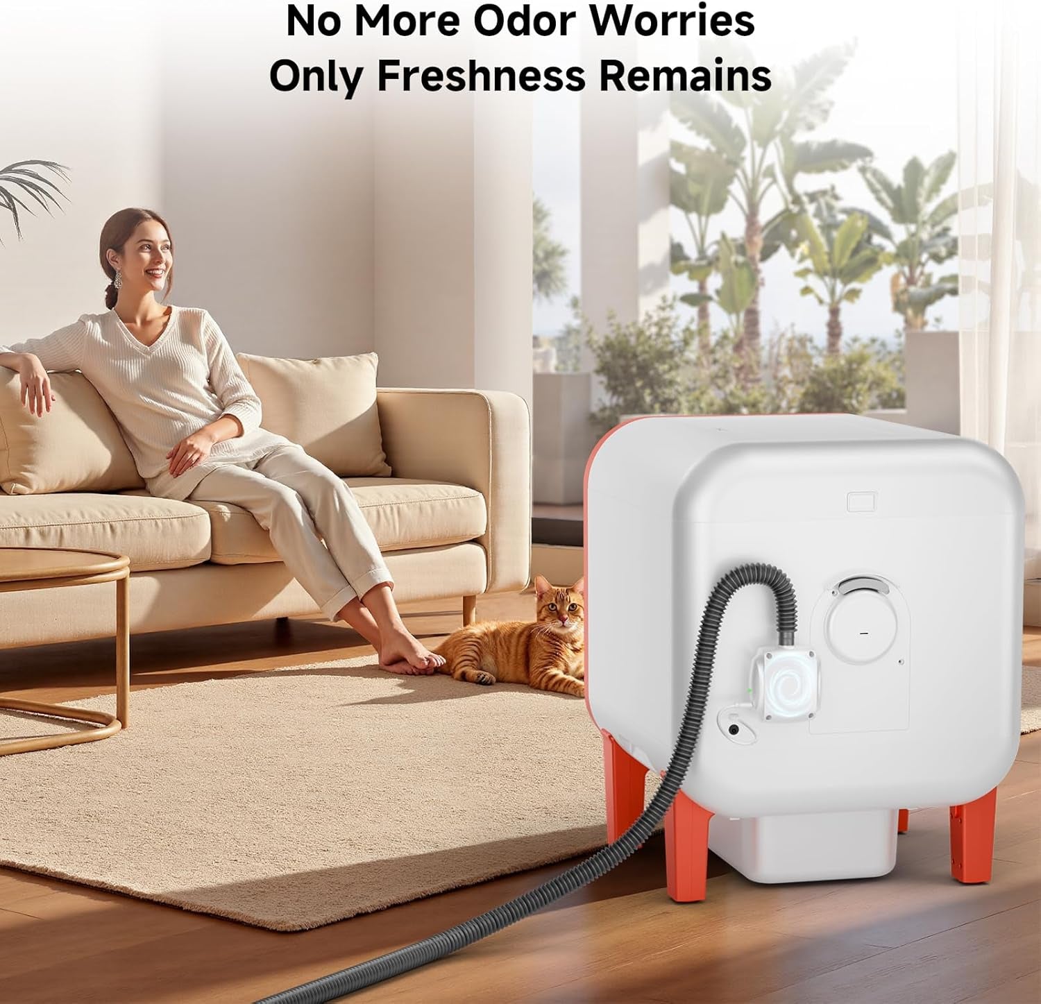 Fan for Smart Litter Boxes, Ultra-Quiet Operation, Universal Design Compatible with Most Automatic Litter Boxes