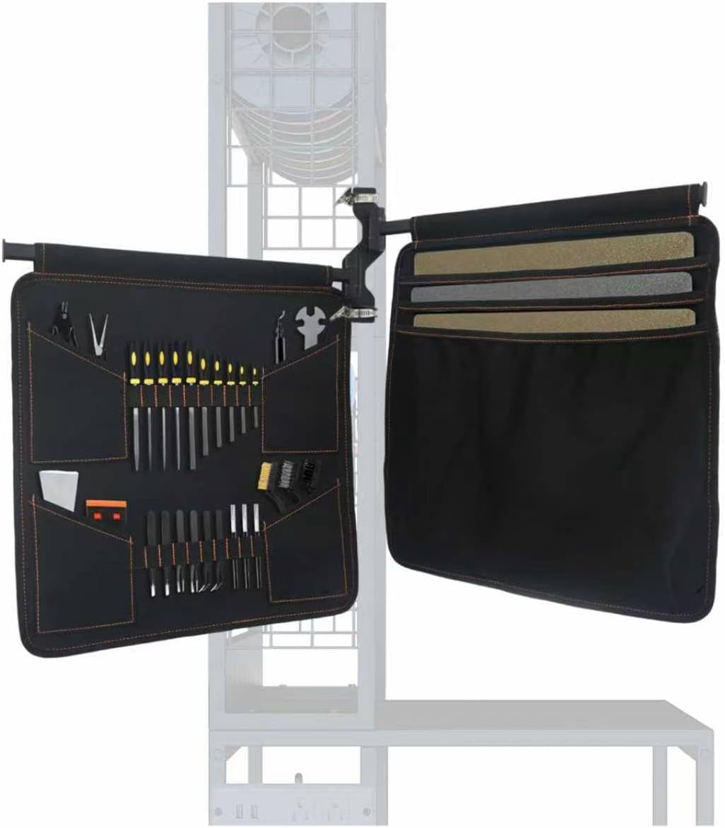 Canvas Pivot Panels 3D Printing Accessories Tools Storage, Double-Sided Swivel Workshop Organizer with 13 Storage Modules for 3D Studio Farm