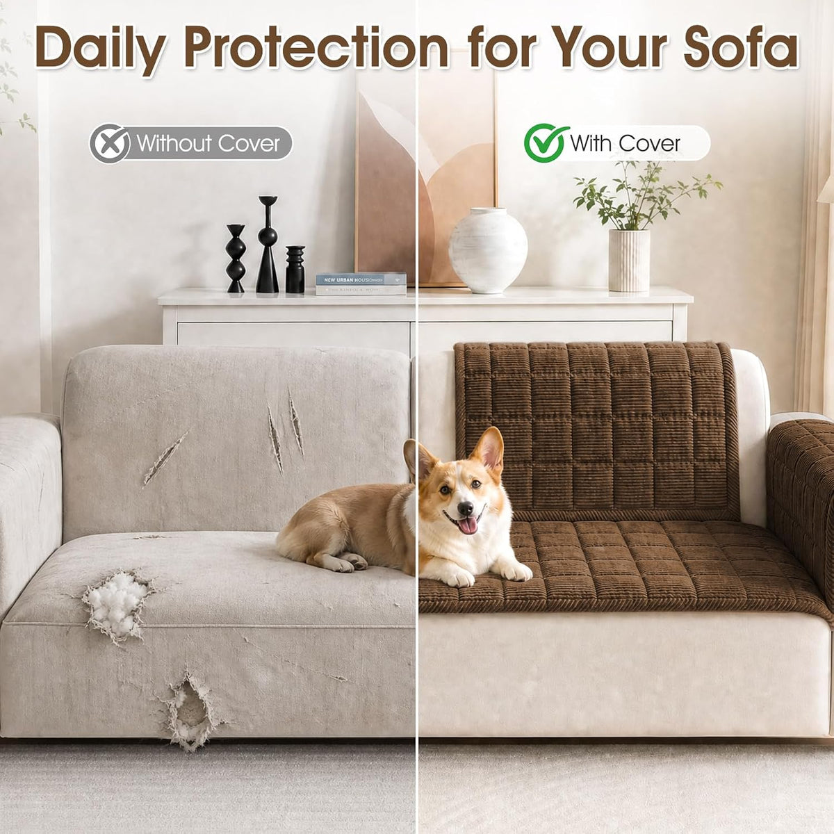 Couch Cover for Dogs Non-Slip Pet Couch Cover for Sofa Plush Protector