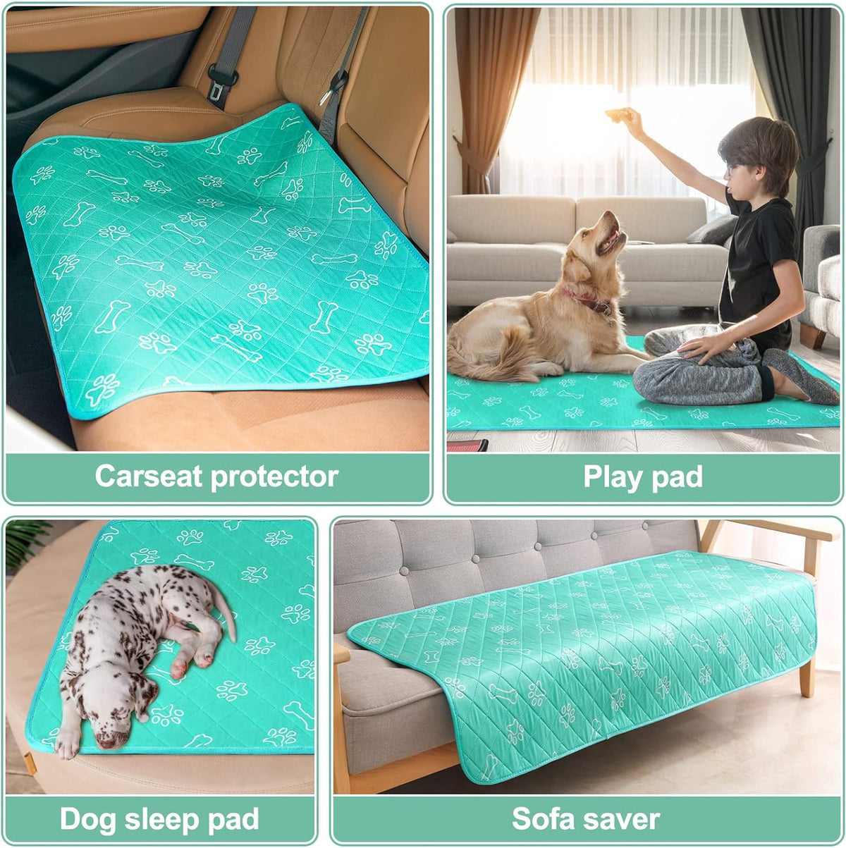 BEAUTYZOO Upgraded Dog Self Cooling Mat Ice Silk Chill Pads for Small Medium Large Dogs Q-MAX＞0.43- Summer Reusable Pet Training Pad - Absorbent Non-Slip Cool Mat for Kennels, Crates, Beds, 18" X 24"