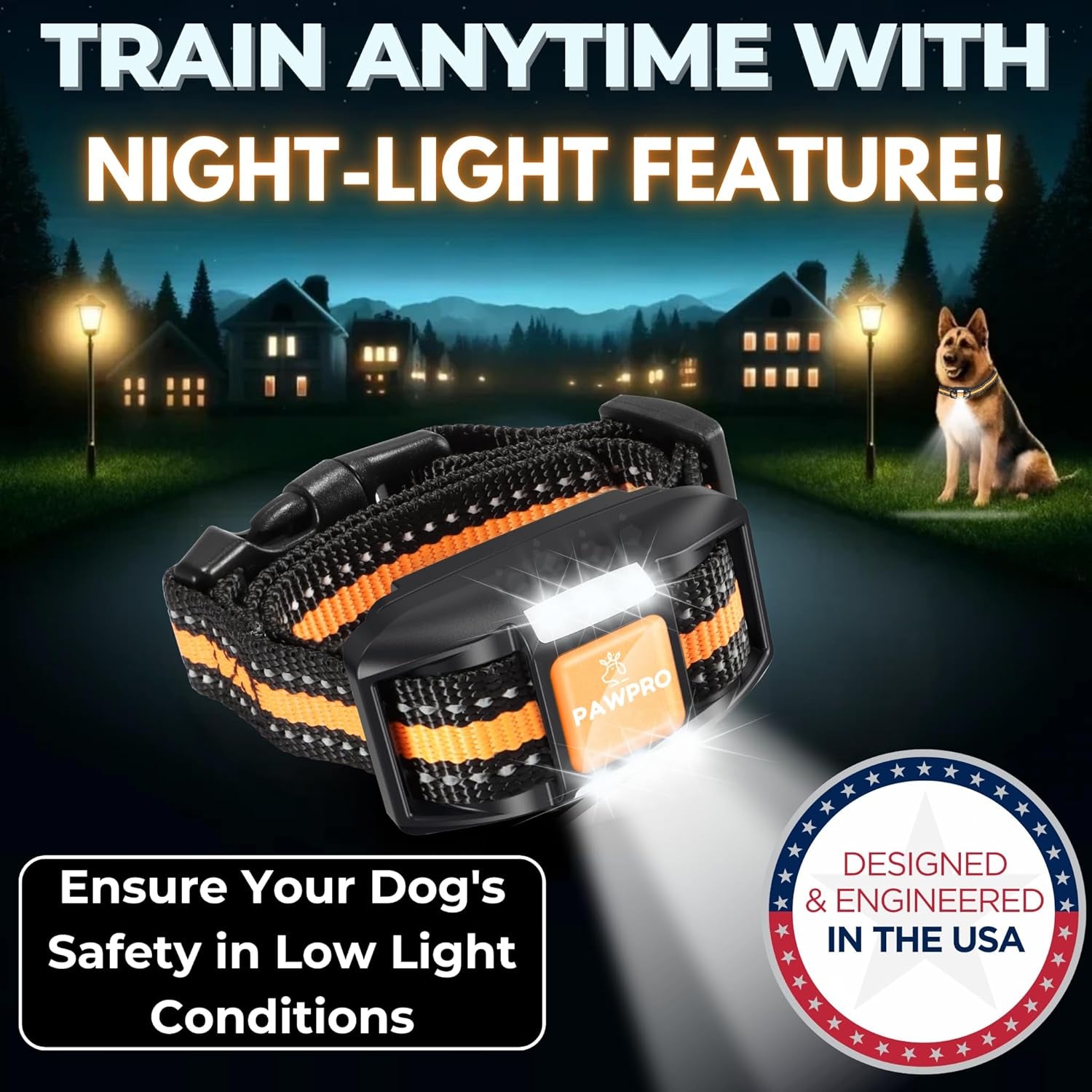 Dog Shock Collar with Remote, Unmatched 4-Mile Range, Night-Light Mode, Training Guide Included, 124 Training Levels & 4 Modes, Beep Vibration Shock, Waterproof Rechargeable, Fits All Dogs (1 Collar)