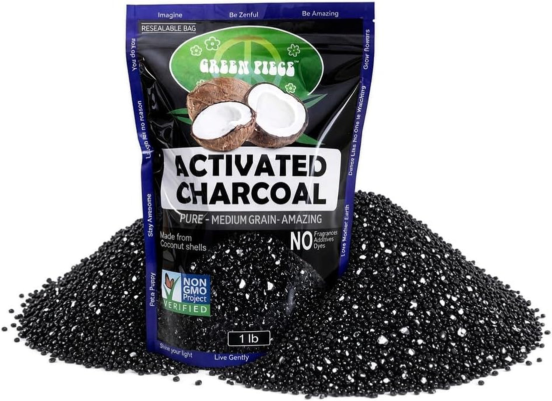 Green Piece Activated Charcoal Medium Grain - 1 Lb - Coconut Shell