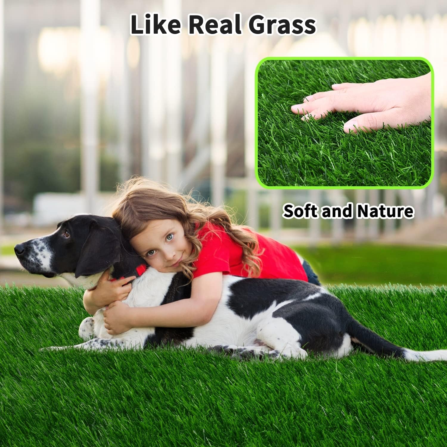 Grass Pad for Dogs 39.3 X 31.5 Inches Fast-Drain Artificial Grass for Pets Potty Training, Easy to Clean Fake Grass for Dog Indoor Outdoor Use(1 Pack)