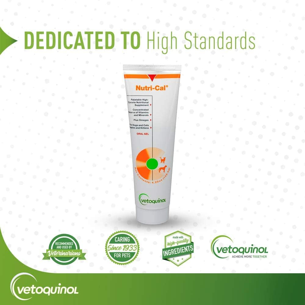 Vetoquinol Nutri-Cal - High-Calorie Nutritional Gel - Supports Daily Nutrition for Picky Eaters - Essential Nutrients & Vitamins for Cats & Dogs - Easy Feeding Oral Gel - 4.25 Oz