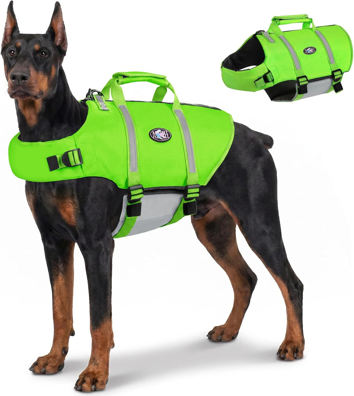 AOFITEE Large Dog Life Jacket Reflective Dog Life Vest Pet Swimming Vest L