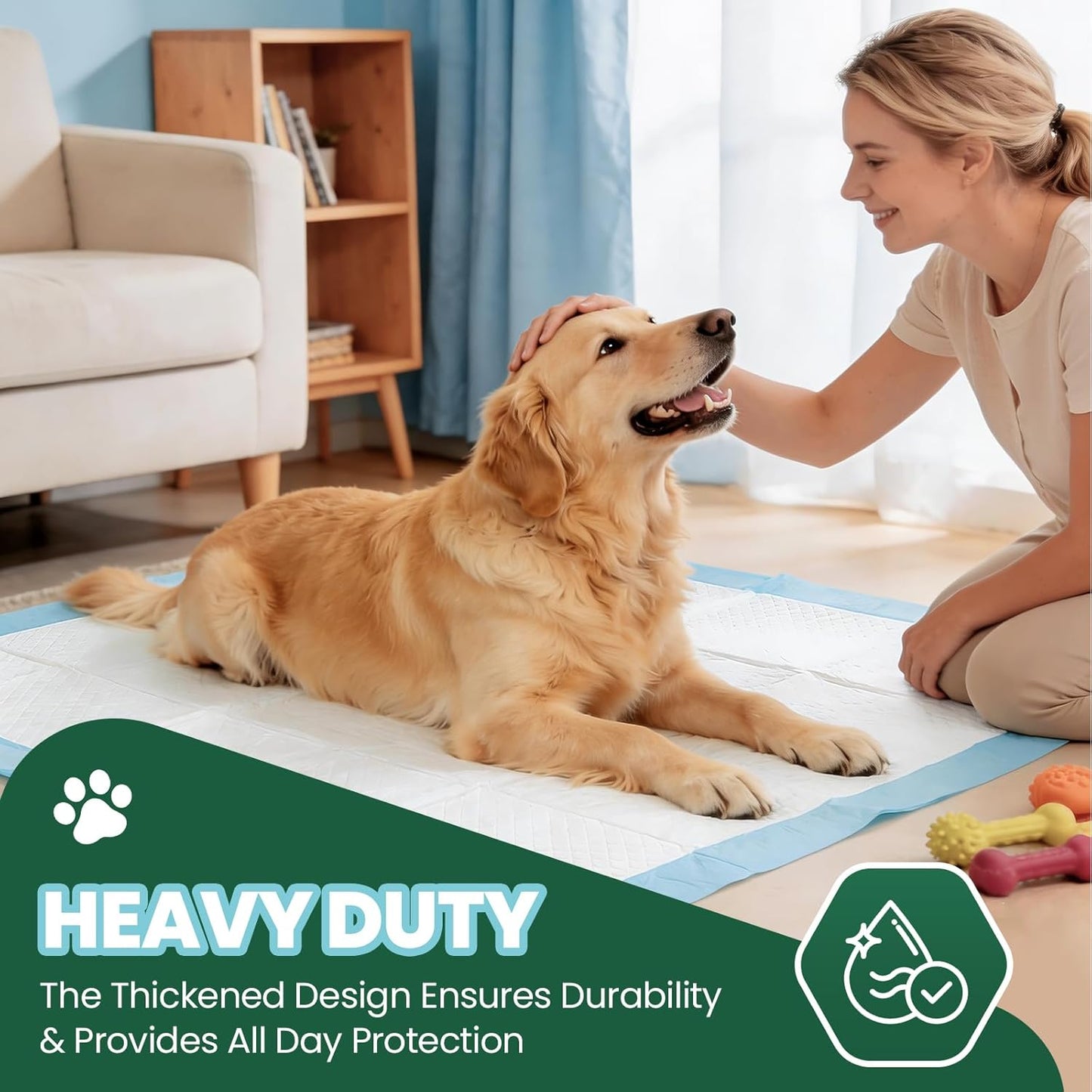 IMMCUTE 50 Pack Dog Pee Pads, 30"X36" Great Value Puppy Pads XL, Pee Pads for Dogs Cats Extra Large, Wee Wee Pads for Potty Training, Disposable Pet Pads Super Absorbent & Leak-Proof