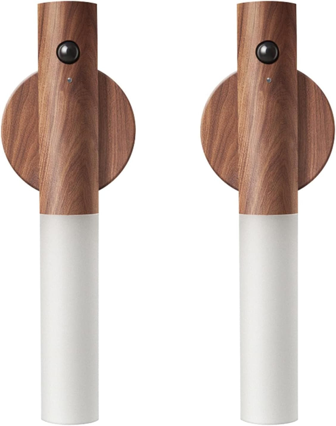 LANDGOO Wooden Motion Sensor Night Light 2-Pack, Rechargeable Magnetic Base