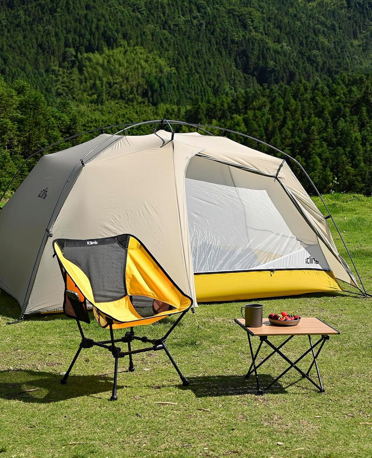 Iclimb Ultralight Compact Camping Folding Table (Black - S)