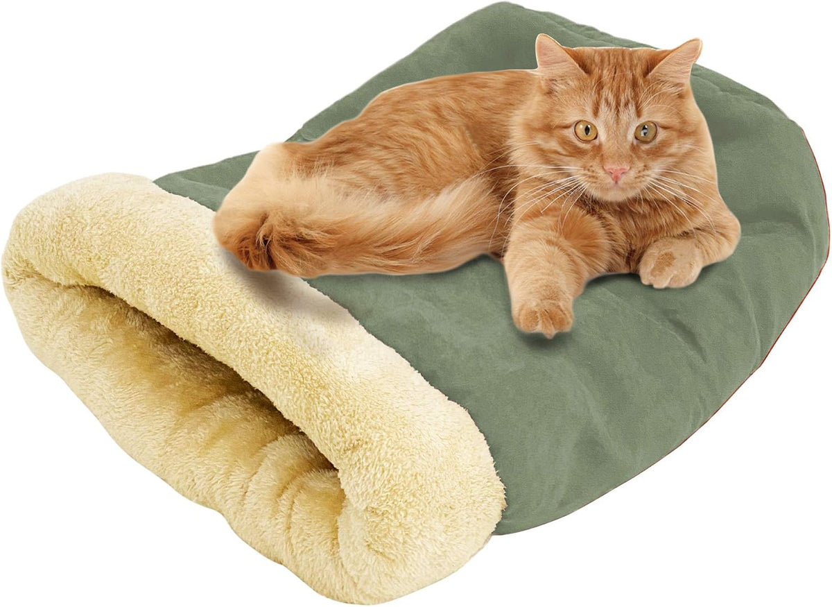 4 in 1 Self Warming Burrow Cat Bed Hideway Sleeping Cuddle Cave