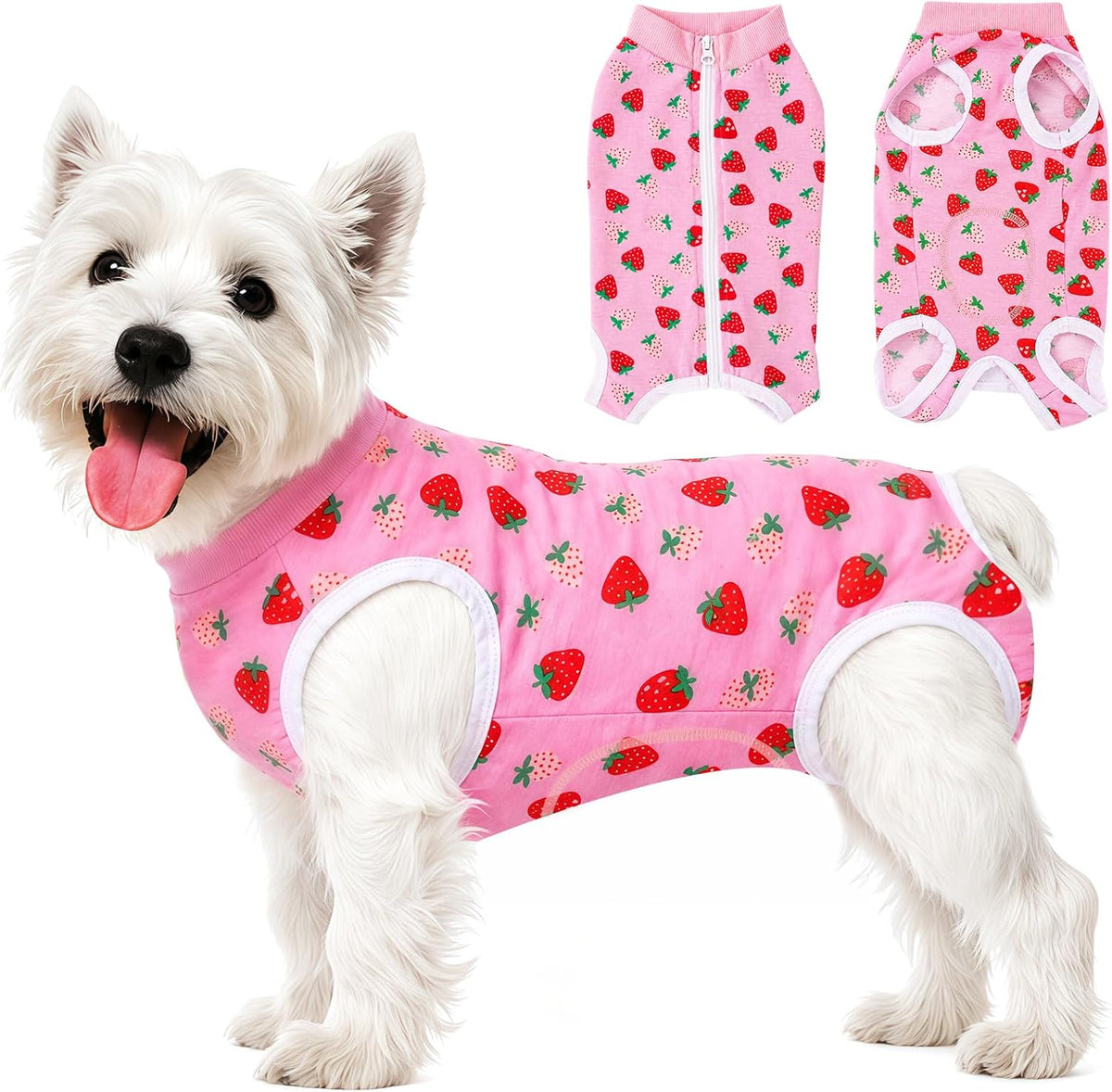 Surgery Suit for Female Dog after Spaying with Back Zipper