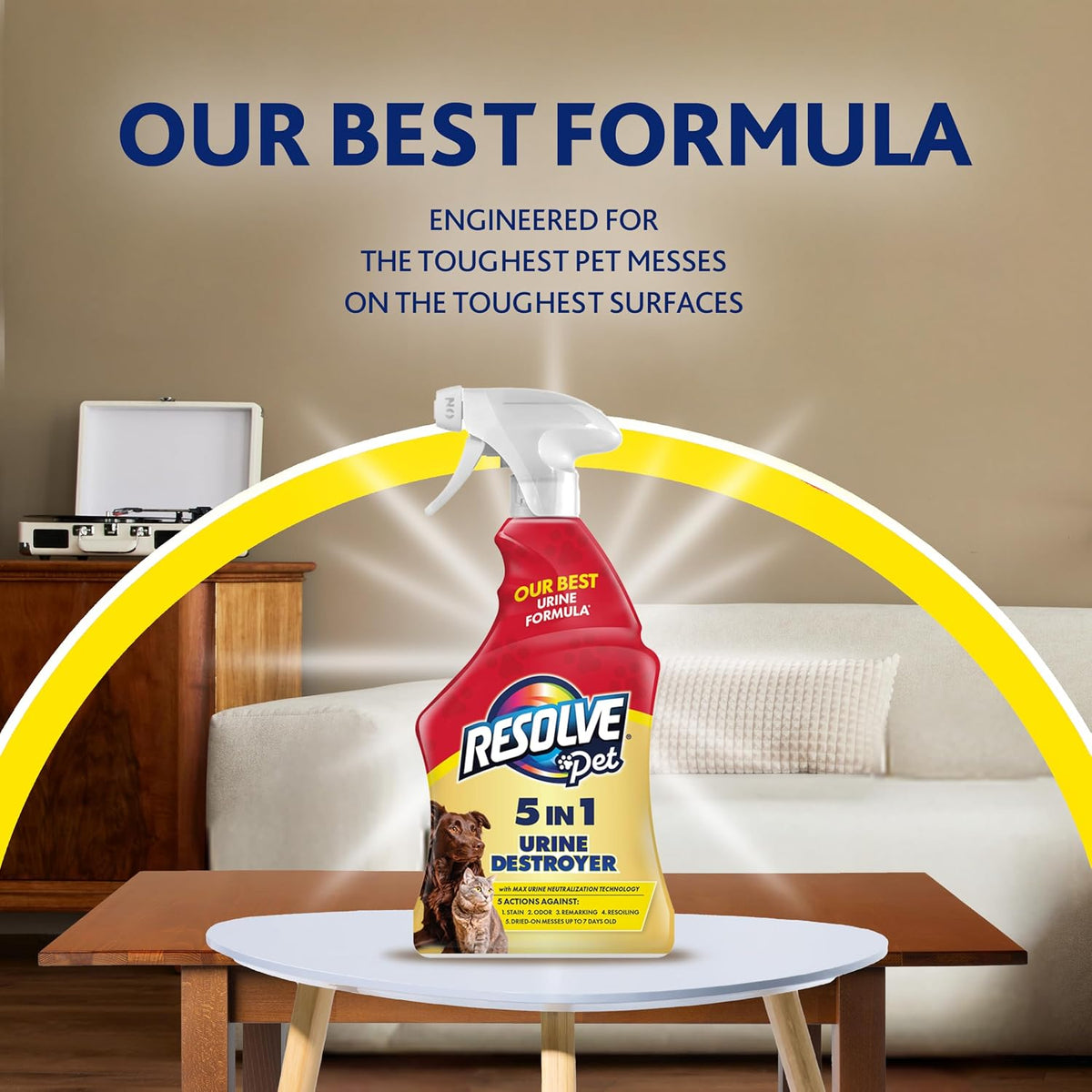 Resolve® 5-In-1 Urine Destroyer Carpet Cleaner Spray, Pet Stains, 22Oz