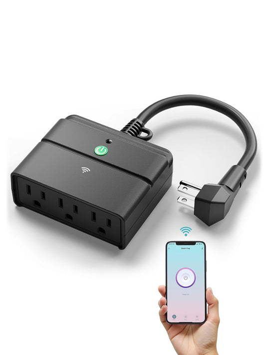 BN-LINK Outdoor Smart Wi-Fi Plug,Heavy Duty 3 Grounded Outlet Timer,2.4Ghz