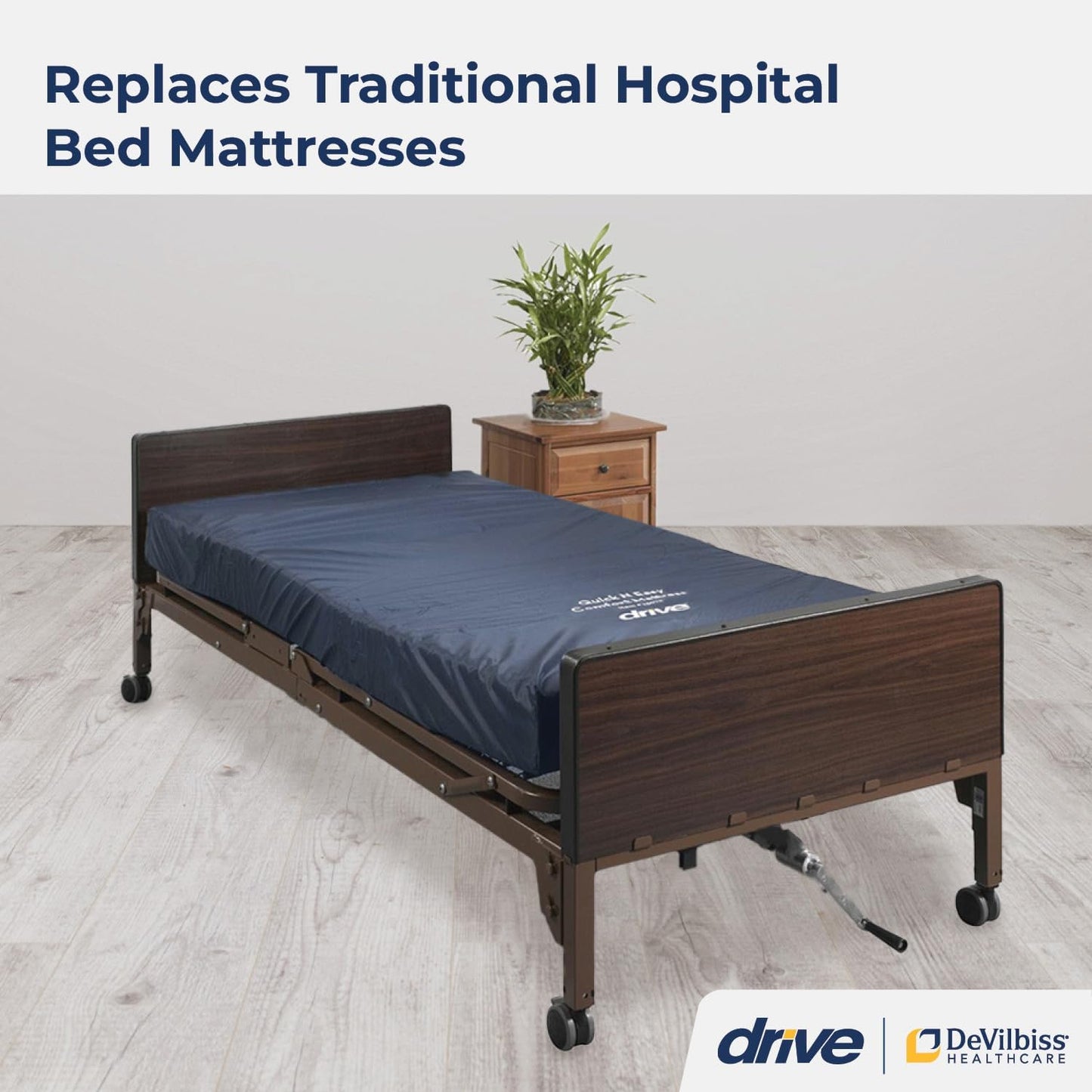 15076 Decompressing Foam Mattress, Pressure-Relief Support for Homecare & Hospital Beds, High-Density Foam with Removable Cover, 275 Weight Capacity, 80"L X 36"W X 8"H, Blue
