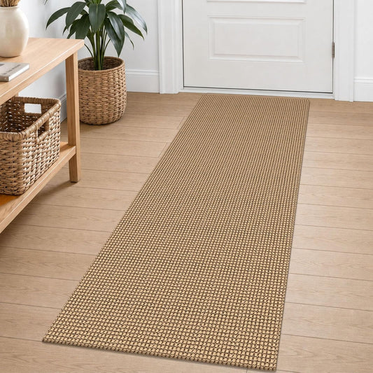EARTHALL Woven Runner Rug 2X5 Ft Washable Runners for Hallways Cotton Non Slip Rubber Backed Kitchen Runner Braided Indoor Floor Carpet for Entryway, Hallway, Kitchen, Bedroom, Orange/Tan/Brown