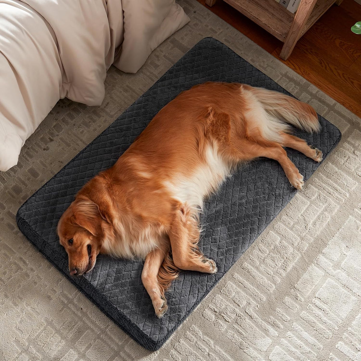 JOEJOY Orthopedic Medium Dog Bed, Washable Dog Crate Bed Medium Sized with Removable Cover, Egg Memory Foam Pet Beds, Grey, 29"X18"