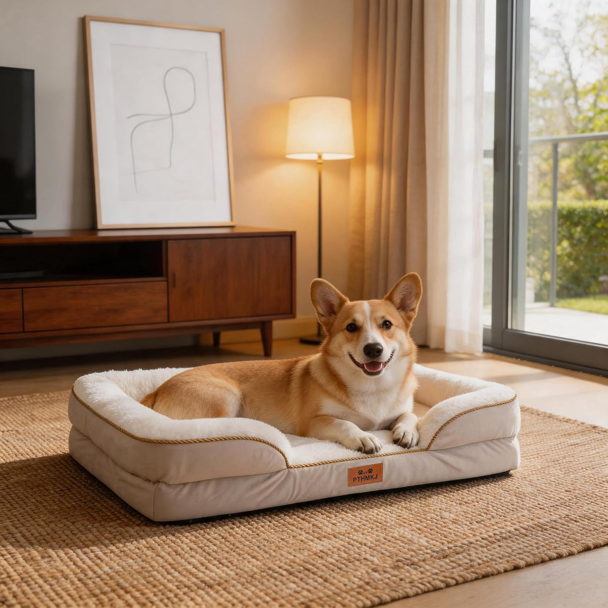 Orthopedic Dog Bed Medium Size Dog, Memory Foam Dog Bed Couch, 30" L