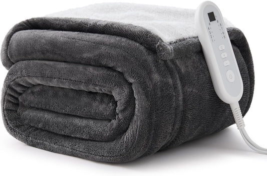 Heated Blanket Electric Throw Blanket, 50"X60", Dark Grey
